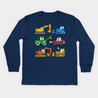 Diggers Bulldozers Kids Long Sleeve T-Shirt